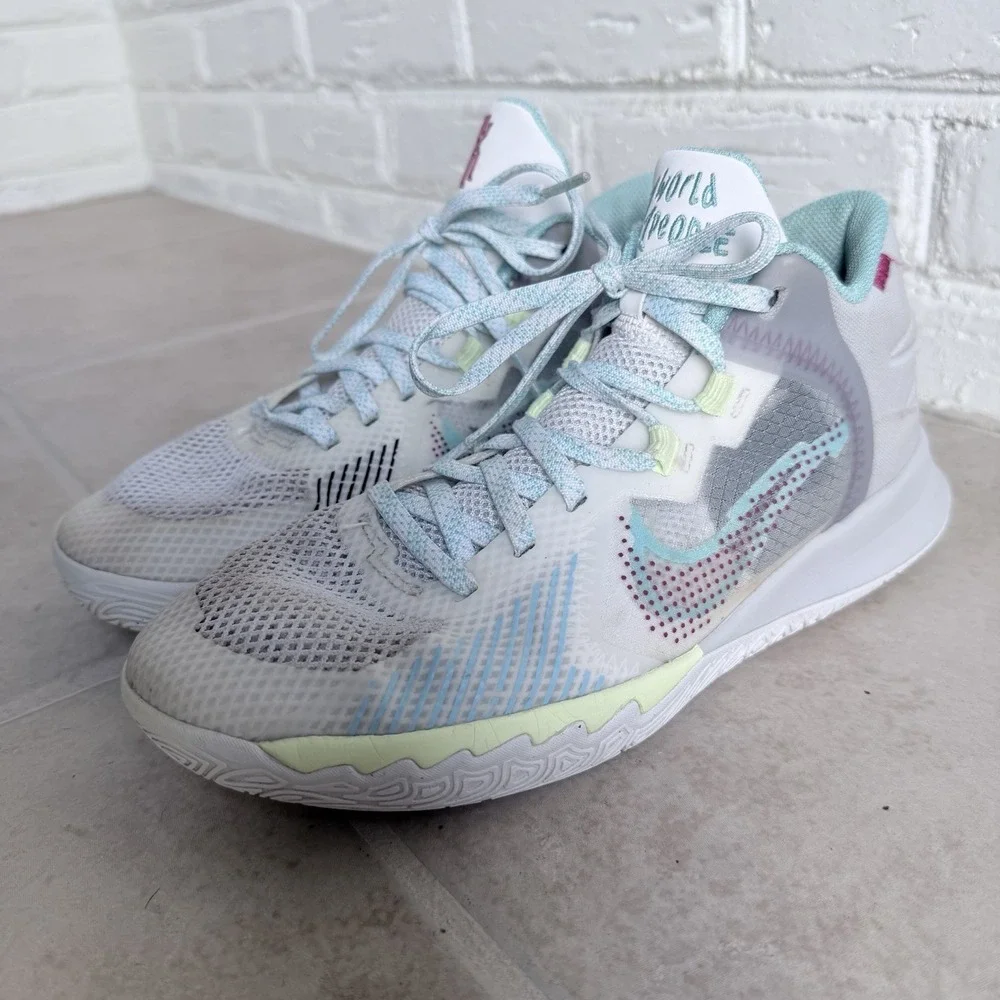Nike Kyrie Flytrap V White Blue Chill Basketball Shoes DD0340-102 Youth Size 4.5